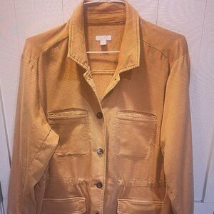 J JILL Women’s Tan Utility Jacket - Casual Button-Front Coat XL
